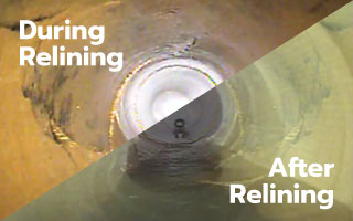 during and after sewer relining